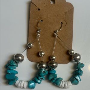 Handmade silver and turquoise earrings